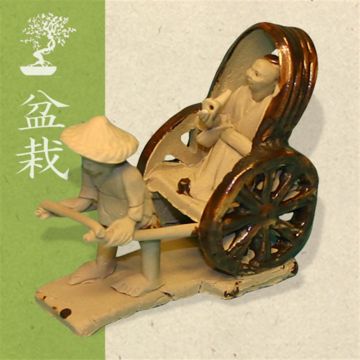 Ceramic Figurine - Man and Cart