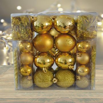 Kerstballenset (62-delig) goudkleurig