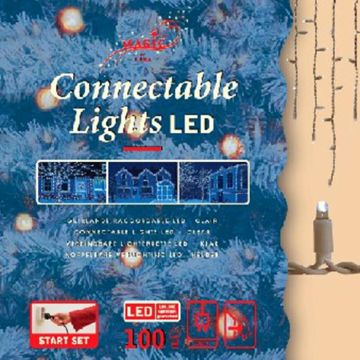 Connectable Led icicle 100L warm wit 7 meter