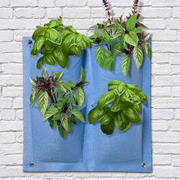 Plantentas vilt blauw met 4 zakken