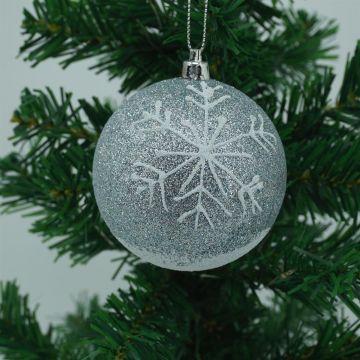 Kerstbal Sneeuwvlok Zilver