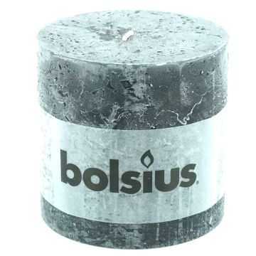 Bolsius stompkaars Anthracite 10x10cm