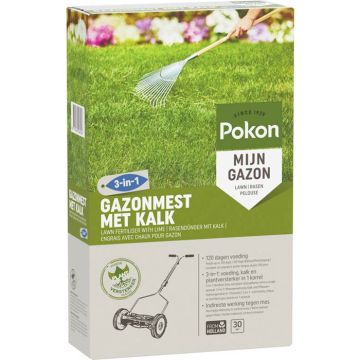 Pokon gazonmest met kalk 3 in 1