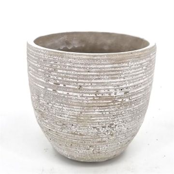 Pot grijswit gestreept 18cm