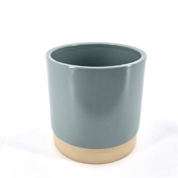 Blauwe pot met witte rand Ø 13 cm