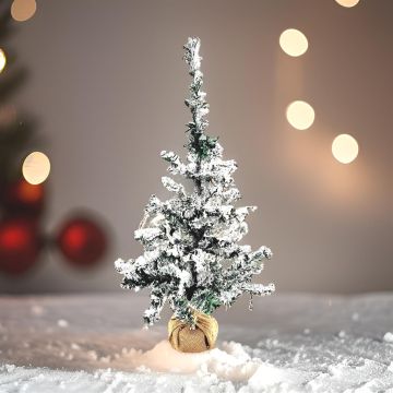 Kunststof Kerstboom met sneeuw en verlichting 60cm