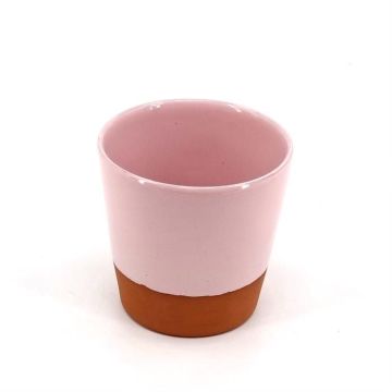 Pot pink met terracota rand