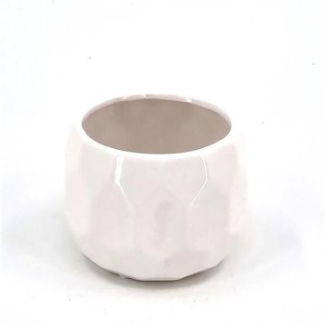Glanzende pot keramiek Wit 12 cm